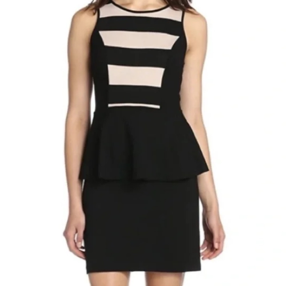 Stylish Black and Cream Sleeveless Dress Kensie